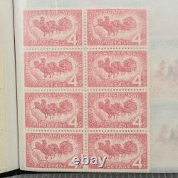 Vintage US Postage Stamp Block Collection Album Over 200 Stamps Plate Blocks