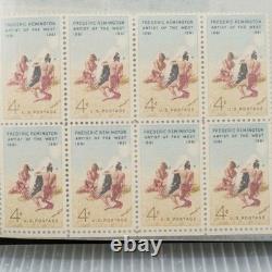 Vintage US Postage Stamp Block Collection Album Over 200 Stamps Plate Blocks