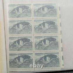 Vintage US Postage Stamp Block Collection Album Over 200 Stamps Plate Blocks