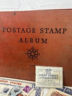 Vintage Whitman Postage Stamp Album Collection US Stamps Stamp Hinges Lot