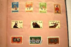 Vintage World Stamp Album 30 Pages 325 Stamps Thematic Collection Animals Art Fl