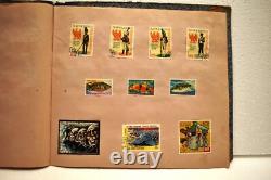 Vintage World Stamp Album 30 Pages 325 Stamps Thematic Collection Animals Art Fl