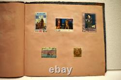 Vintage World Stamp Album 30 Pages 325 Stamps Thematic Collection Animals Art Fl