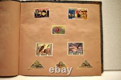 Vintage World Stamp Album 30 Pages 325 Stamps Thematic Collection Animals Art Fl
