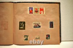 Vintage World Stamp Album 30 Pages 325 Stamps Thematic Collection Animals Art Fl