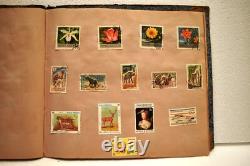 Vintage World Stamp Album 30 Pages 325 Stamps Thematic Collection Animals Art Fl