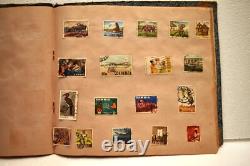 Vintage World Stamp Album 30 Pages 325 Stamps Thematic Collection Animals Art Fl
