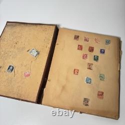 Vintage Worldwide Stamp Album Scrap Book Ephemera Collection WWII Era