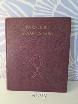 Vintage Worldwide Stamp Collection 2 Albums 1,163 Stamps Mudor & Paragon