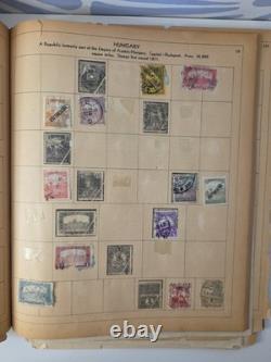 Vintage Worldwide Stamp Collection 2 Albums 1,163 Stamps Mudor & Paragon