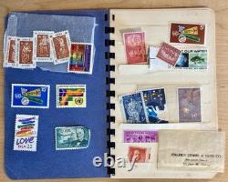 Vintage Worldwide Stamp Collection Album USA UN Switzerland FDC Christmas Seals