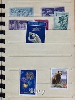 Vintage Worldwide Stamp Collection Album USA UN Switzerland FDC Christmas Seals