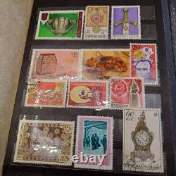 Vintage stamp album collection Soviet USSR 230 pieces