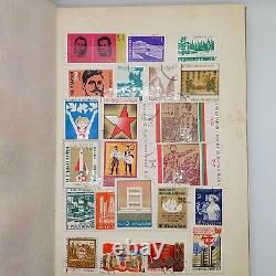 Vintage stamp album collection Soviet USSR 390 pieces