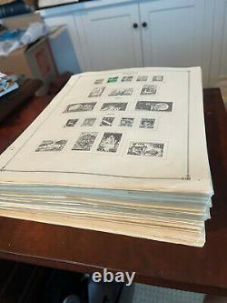 WW HUGE STACK ALBUM PAGES Lots of STAMPS REMAINDERS FROM MANY COLLECTIONS