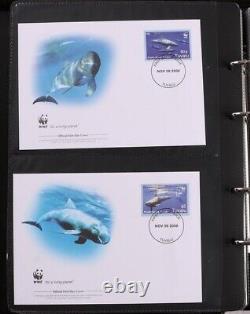 WWF Collection 1984-2013 in 7 Custom albums 52 MNH sets+ 208 First Day Covers