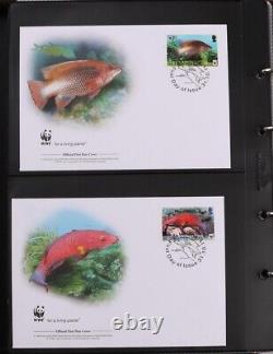 WWF Collection 1984-2013 in 7 Custom albums 52 MNH sets+ 208 First Day Covers