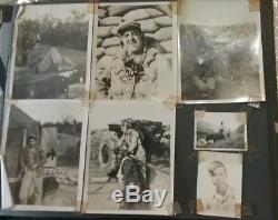 WWII U. S. Soldiers Photo Album 95+ Pictures + Page of WWII Era Stamps