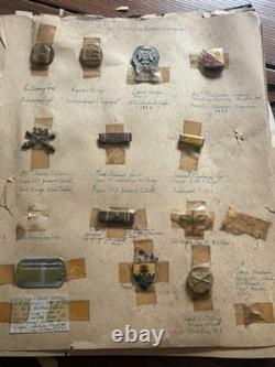 WWII US James A. Elliott Scrapbooks + Photo Albums Extensive, Insignia, Coins