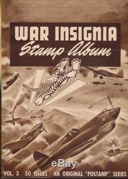 Walt Disney-WWD-7- WW 2- Four Combat Insignia Stamp albums withstamps & box. RARE