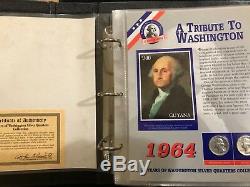 Washington Silver Quarters Collection 25 Years Of STAMPS & BONUS and Album