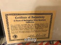 Washington Silver Quarters Collection 25 Years Of STAMPS & BONUS and Album