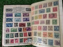 World Stamp Album Containing Collection of Stamps Hinged