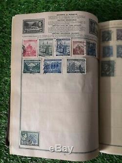 World Stamp Album Containing Collection of Stamps Hinged