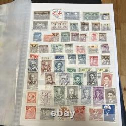 World Stamp Album- over 400 Vtg Stamps- USA/CZ/USSR/Europe etc. Philatelist LOOK