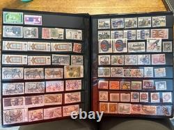 World Stamp Collection over 1,000 Stamps In Two Books Over 50 Countries
