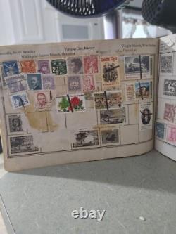 World/United States and Foreign Postage Stamp Album OLD AND NICE