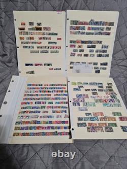 World Used Collection Huge Lot Stamps 90 Pages Thousands Postage Vtg Antique