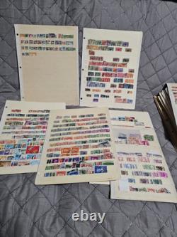 World Used Collection Huge Lot Stamps 90 Pages Thousands Postage Vtg Antique