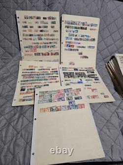 World Used Collection Huge Lot Stamps 90 Pages Thousands Postage Vtg Antique