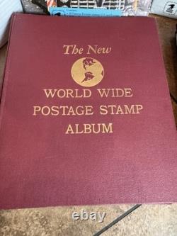 World Wide Postage Stamp Collection Album 100+ Countries, 1,000 + Vtg Stamps