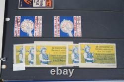 Worldwide Accumulation Of 535 Cinderellas & Airmail Etiquettes In Album