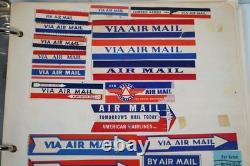 Worldwide Collection Of 1,500 + Registration Labels & Airmail Etiquettes