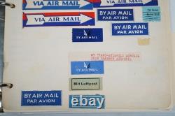 Worldwide Collection Of 1,500 + Registration Labels & Airmail Etiquettes