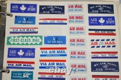 Worldwide Collection Of 1,500 + Registration Labels & Airmail Etiquettes
