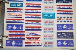 Worldwide Collection Of 1,500 + Registration Labels & Airmail Etiquettes