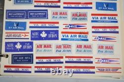 Worldwide Collection Of 1,500 + Registration Labels & Airmail Etiquettes