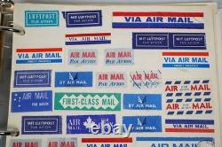 Worldwide Collection Of 1,500 + Registration Labels & Airmail Etiquettes