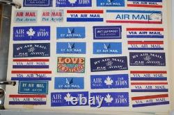 Worldwide Collection Of 1,500 + Registration Labels & Airmail Etiquettes