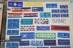Worldwide Collection Of 1,500 + Registration Labels & Airmail Etiquettes