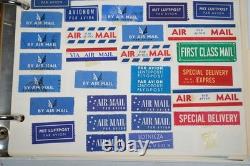 Worldwide Collection Of 1,500 + Registration Labels & Airmail Etiquettes