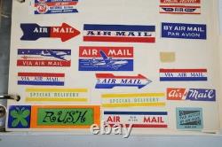 Worldwide Collection Of 1,500 + Registration Labels & Airmail Etiquettes