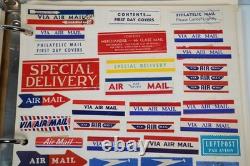 Worldwide Collection Of 1,500 + Registration Labels & Airmail Etiquettes