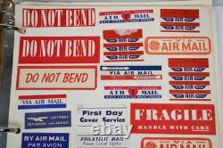 Worldwide Collection Of 1,500 + Registration Labels & Airmail Etiquettes