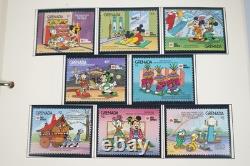 Worldwide Disney 1991 Collection Of 185 Stamps & 70 Sheets All Mint In Album
