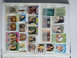 Worldwide Stamp Album Animals, Religion & Historic Figures, Estate Lot